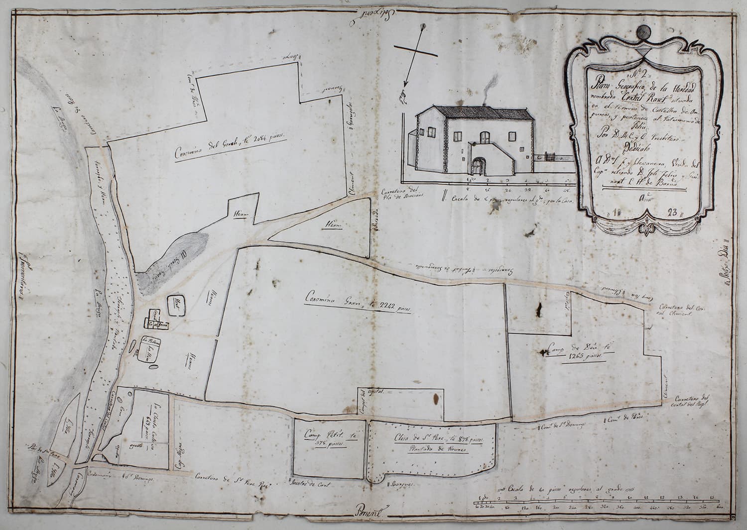 Plano geográfico histórico · Cortal Raset 1770